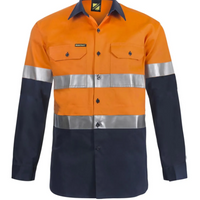 Workcraft Men's Heavy Weight Taped Cotton Drill L/S Shirt 10 Pack WS4000