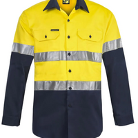 Workcraft Men's Heavy Weight Taped Cotton Drill L/S Shirt 10 Pack WS4000