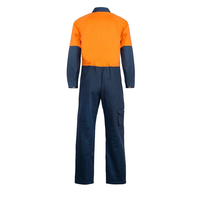 Front of Orange/Navy Cotton Drill Coveralls WC3051