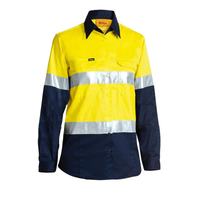 Bisley Women's Hi Vis Cool Light weight Taped Drill Shirt BL6896