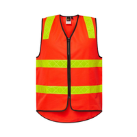 Front of NCC Vic Roads Hi Vis Red Taped Vest WV7003