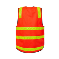 Back of NCC Vic Roads Hi Vis Red Taped Vest WV7003