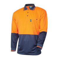 Tru Men's Micro-Mesh Hi Vis L/S  Polo orange/navy TS2850