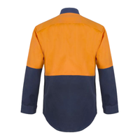 Back of NCC Hi Vis Light Weight Vented L/S orange/navy Shirt WS4247