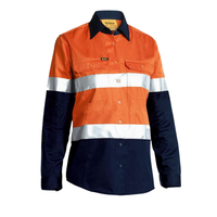 Bisley Women's Hi Vis Cool Light weight Taped Drill Shirt BL6896