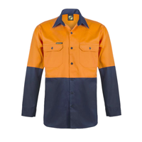 Front of NCC Hi Vis Light Weight Vented L/S orange/navy Shirt WS4247