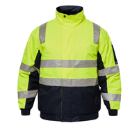 Front of Yellow/Navy Bomber Jacket with Bio motion reflective tape WW9011