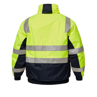 Back of yellow/navy Bomber Jacket with Bio Motion Reflective Tape WW9011