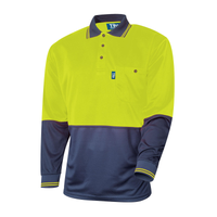 Tru Men's Micro-Mesh Hi Vis L/S  Polo yellow/navy TS2850