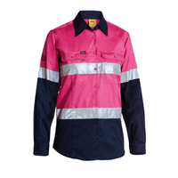 Bisley Women's Hi Vis Cool Light weight Taped Drill Shirt BL6896