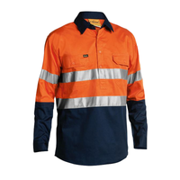 Bisley Men's Hi Vis Closed Front Cool Light Weight Taped Shirt BSC6896