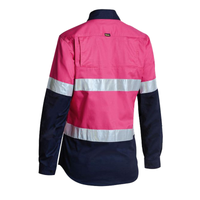 Bisley Women's Hi Vis Cool Light weight Taped Drill Shirt BL6896