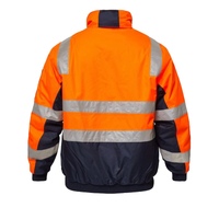 Back of Orange/Navy Bomber Jacket with Bio motion reflective tape WW9011