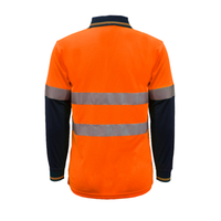 Back of NCC Hi Vis Micromesh CSR Taped L/S Polo on orange/navy WSP409