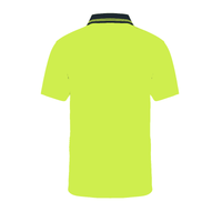 Back of NCC Men's Hi Vis Micromesh S/S Polo yellow/navy WSP201