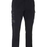 Black work pants with pockets on a white background