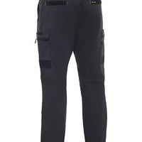 Charcoal work pants with multiple pockets on a white background