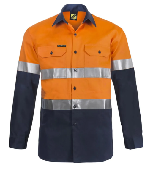 Workcraft Men's Heavy Weight Taped Cotton Drill L/S Shirt 10 Pack WS4000