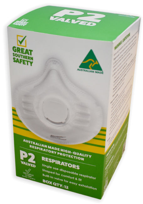 Great Southern Safety Disposable P2 Valved Masks 12PK GSSP2V