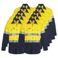 Workcraft Men's Heavy Weight Taped Cotton Drill L/S Shirt 10 Pack WS4000