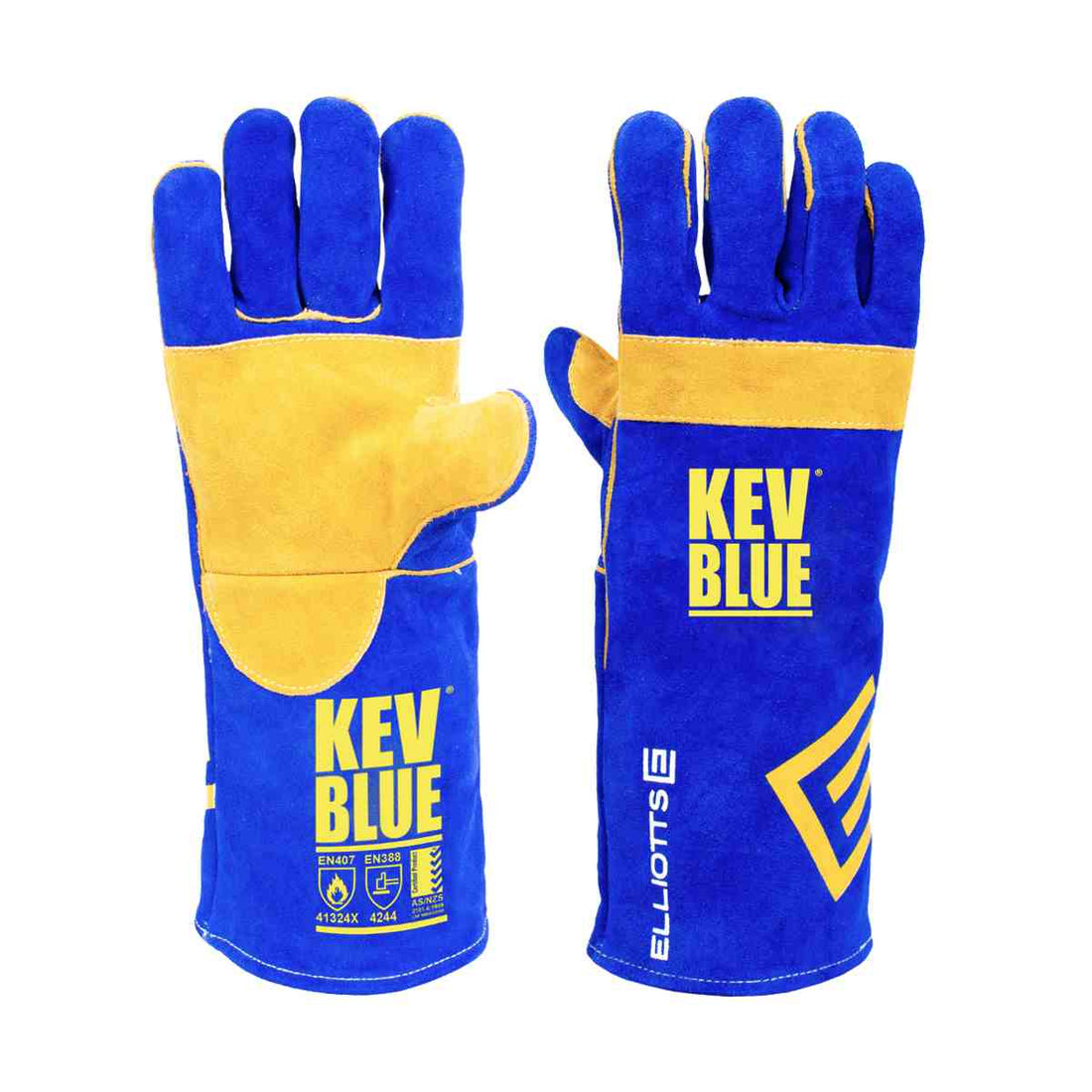 Elliotts Kev Blue Double Palm Welding Gloves 10PK 300RKB
