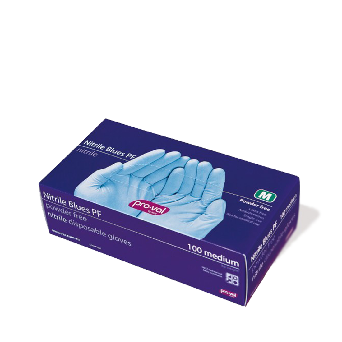 RCR Blue Nitrile PF Disposable Gloves 100PK 41060