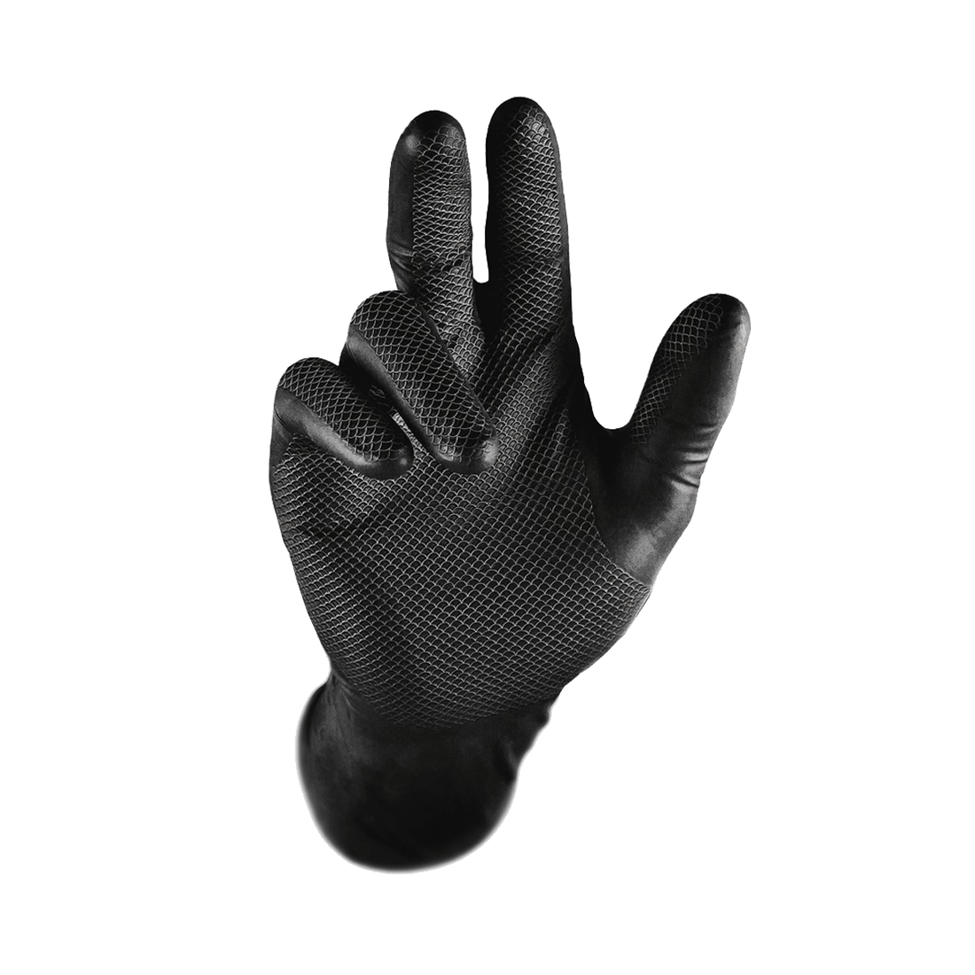 Grippaz Black Nitrile Disposable Gloves 50PK GPAZB