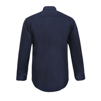 Back of NCC Men's Mid Weight Cotton Drill L/S Shirt in navy WS3020