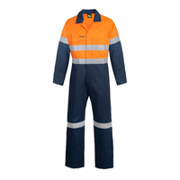 Front of NCC Hi Vis Cotton Drill Taped Coveralls Orange/Navy WC6093