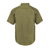 Back of NCC Men's Mid Weight Cotton Drill Short sleeve Shirt in Khaki WS3021