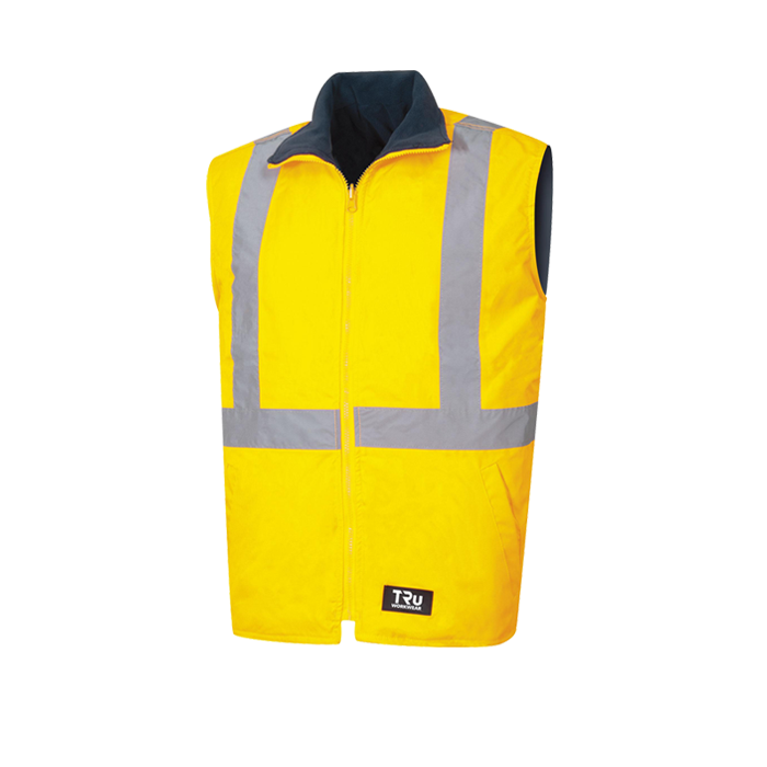 Tru Wet Weather Reversible Vest with Tape yellowTV1915T5