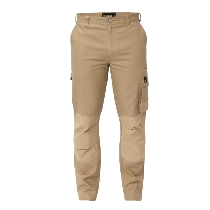 Front of NCC Heavy Weight Stretch Cargo Pants in Khaki WP4020