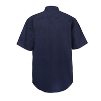 Back of NCC Men's Mid Weight Cotton Drill Short sleeve Shirt in navy WS3021
