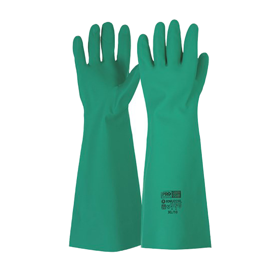 Pro Choice Green Nitrile Gauntlet 45cm Gloves 12PK RNU22
